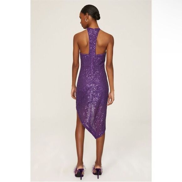 TOCCIN X RTR | Purple Sequin Asymmetrical Dress Women’s Size 8 - Picture 3 of 14
